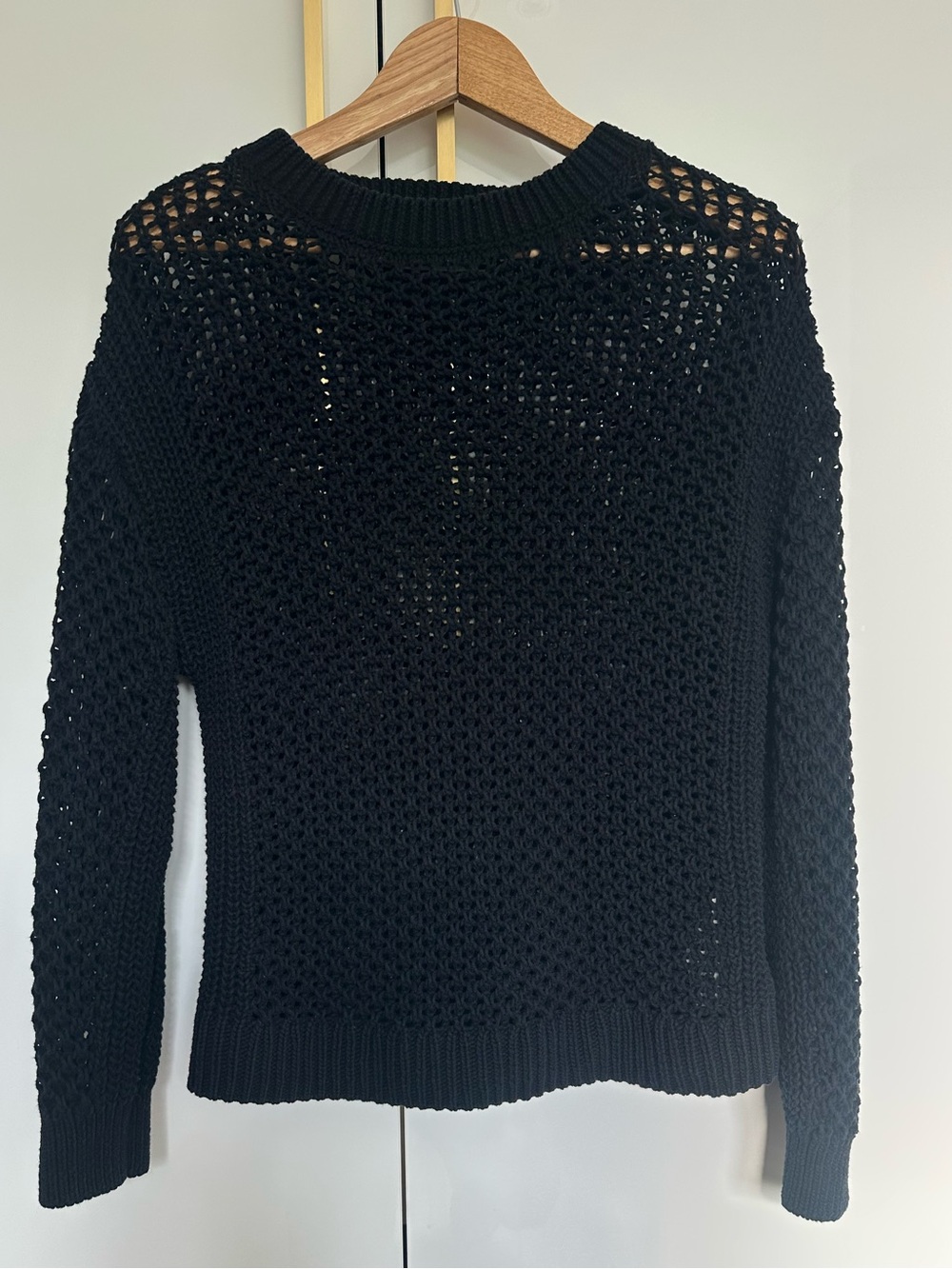 Rita Ora x Primark Black Open Knit Crochet Sweater Size S